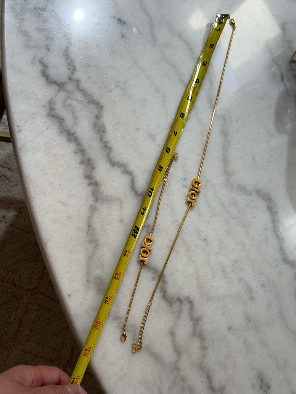 Dior Gold-tone Logo Necklace and Bracelet Set - Picture 12 of 15